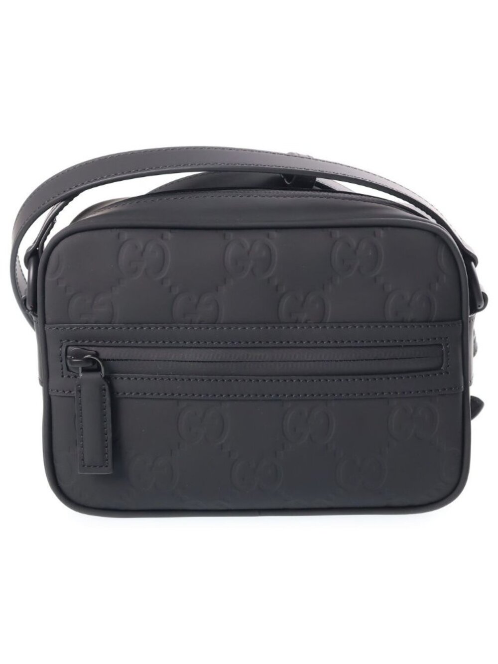 Gucci GG Rubber Effect Cross Belt Bag Black